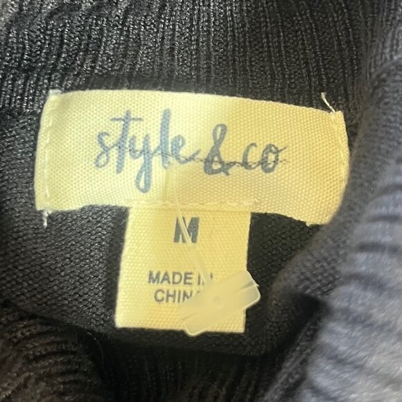 Style & Co Turtleneck Sweater Womens Medium Black New WOT - Picture 5 of 6